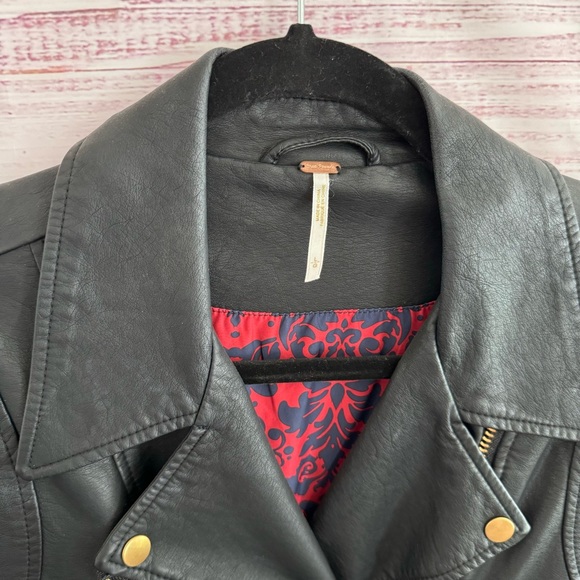 Free People Faux Leather Moto Lined Jacket - Picture 4 of 9